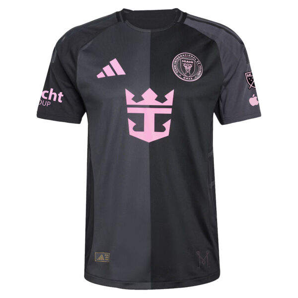 Inter Miami adidas Black 2025 Away Kit Authentic Custom Jersey