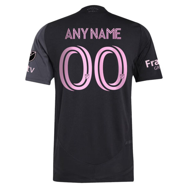 Inter Miami adidas Black 2025 Away Kit Authentic Custom Jersey